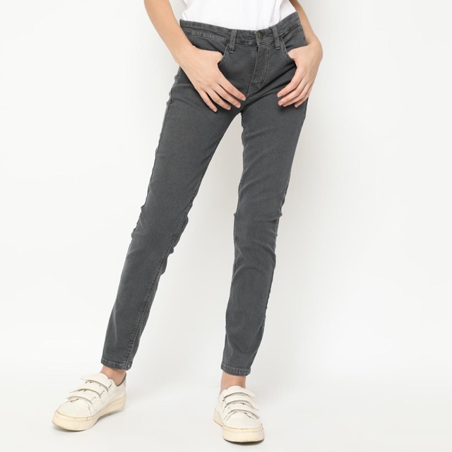 DEFFECT NODA BERSHKA SUPER SKINNY JEANS - GREY RAK 19-4D