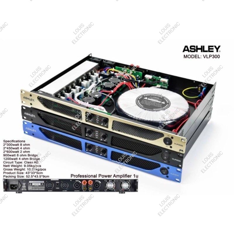 Power Amplifier ASHLEY VLP300 VLP 300 Class AB ORIGINAL