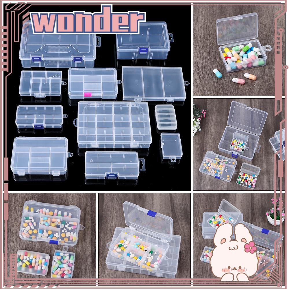 Kotak Penyimpanan Pil Bentuk Persegi Bahan Plastik Bening Untuk Rumah