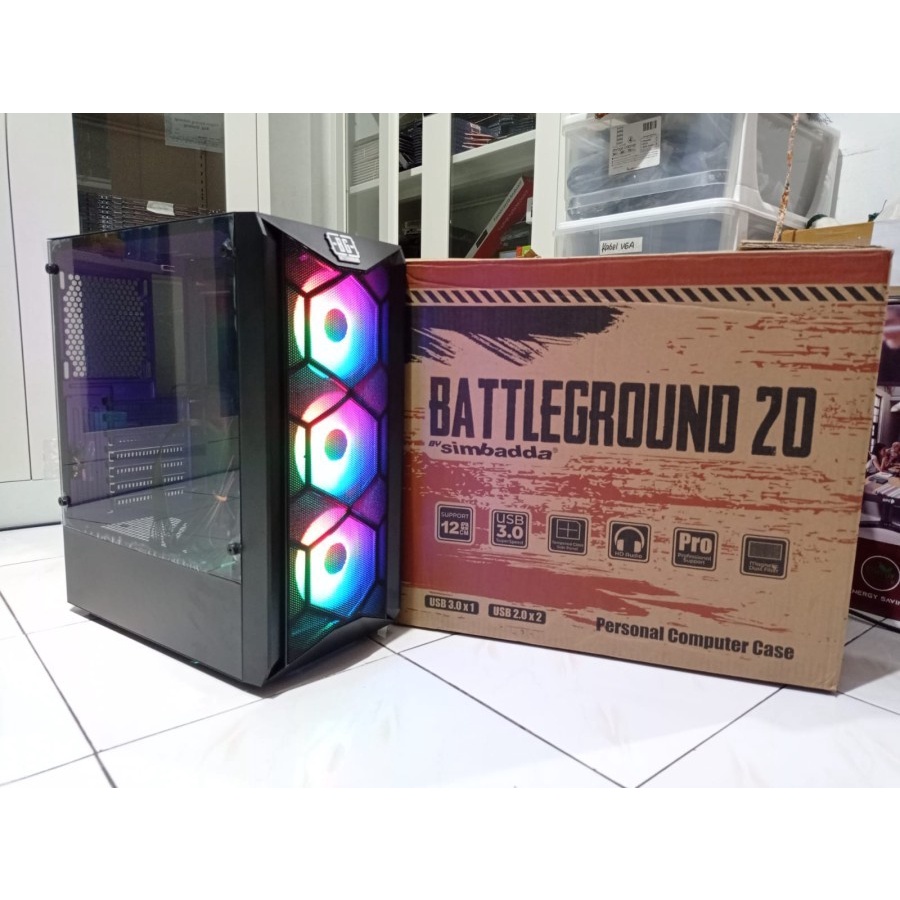 Simbadda BattleGround 20 - Tempered Glass ATX Gaming Case