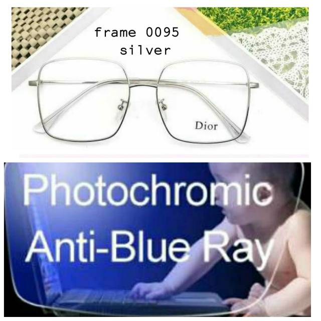 Frame Kacamata Wanita Terbaru Anti Radiasi BLUERAY PHOTOCROMIC, Kaca mata Minus, Kacamata Plus