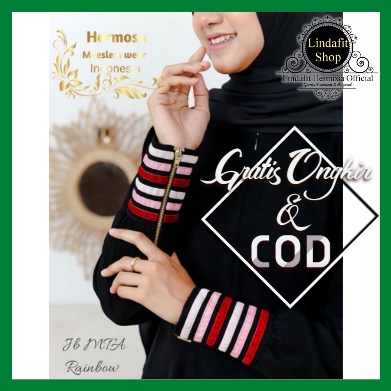 Gamis modern cantik kekinian busui terbaru Gamis Jetblack Rainbow Gamis Original Gamis Cantik Umbrel