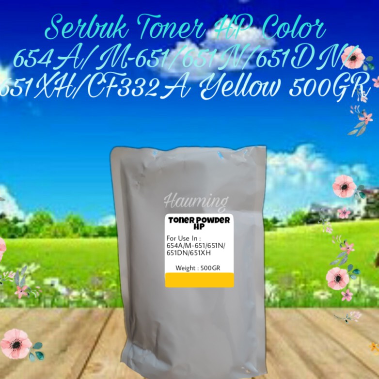 Serbuk Toner Powder Color Refill HP 654A M651 M651N M651DN M 651 651N 651DN CF332A Yellow 500gr