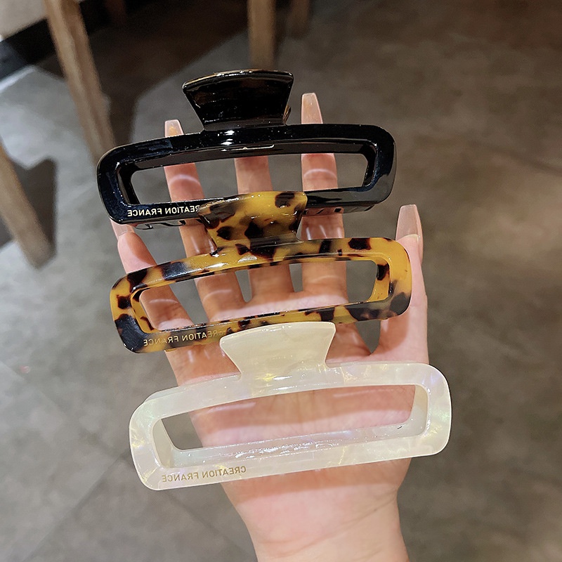 Jepit Rambut Motif Leopard Ukuran Besar Untuk Wanita