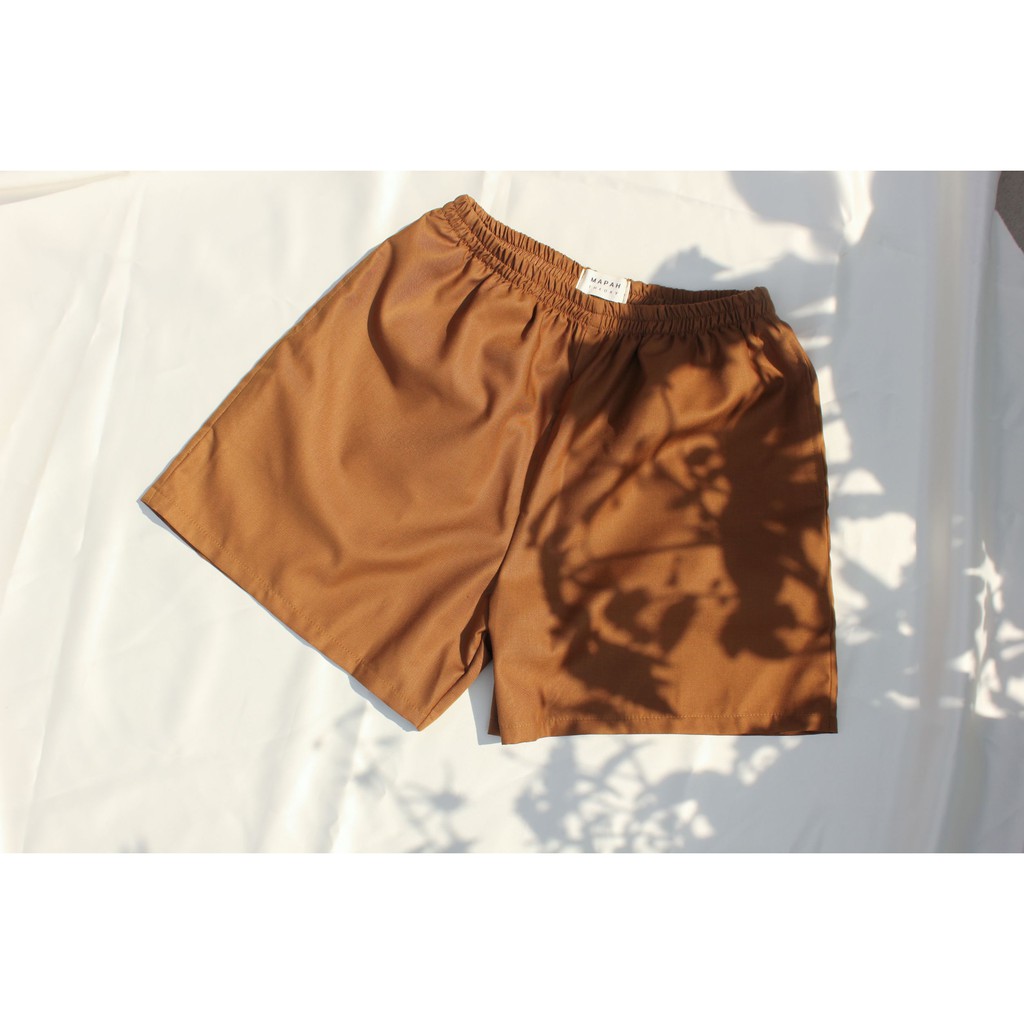 Celana tidur pendek wanita polos / short hot pants / piyama OKER COKLAT