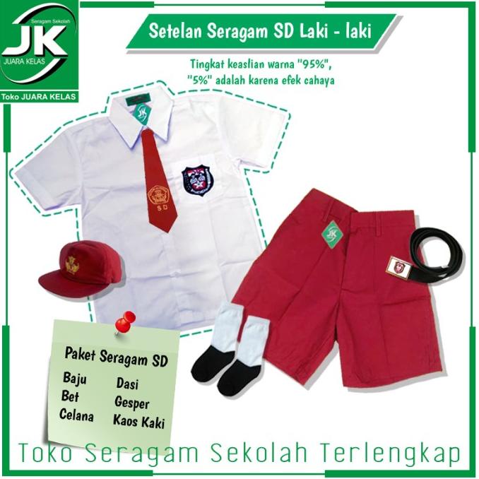 Setelan Seragam SD Laki-Laki Celana Pendek / Paket Seragam Sekolah SD