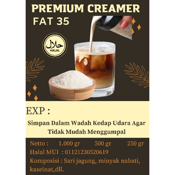 1kg Creamer bubuk | Non Dairy Creamer | Creamer Nabati | Krimer Nabati | Campuran Minuman | Pengganti Susu | Creamy | Enak | Halal | Jawa Tengah | Semarang | Murah