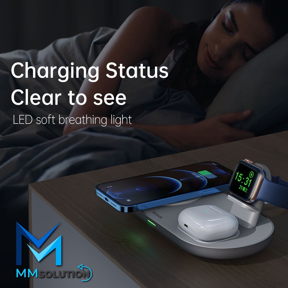 MCDODO CH-706 Magnetic Wireless Charger iPhone 3 IN 1 FAST Charge 15W