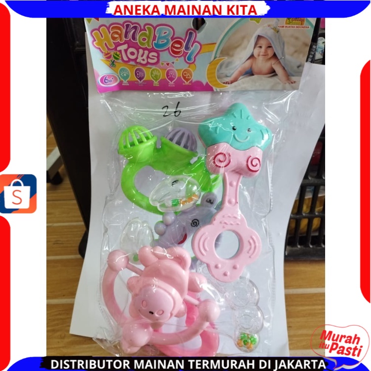 ( BISA COD ) PROMO Mainan Kerincingan / Baby Rattle Aman Untuk Bayi Isi 5 Pcs Multicolor OCT1809 Berkualitas SNI Murah