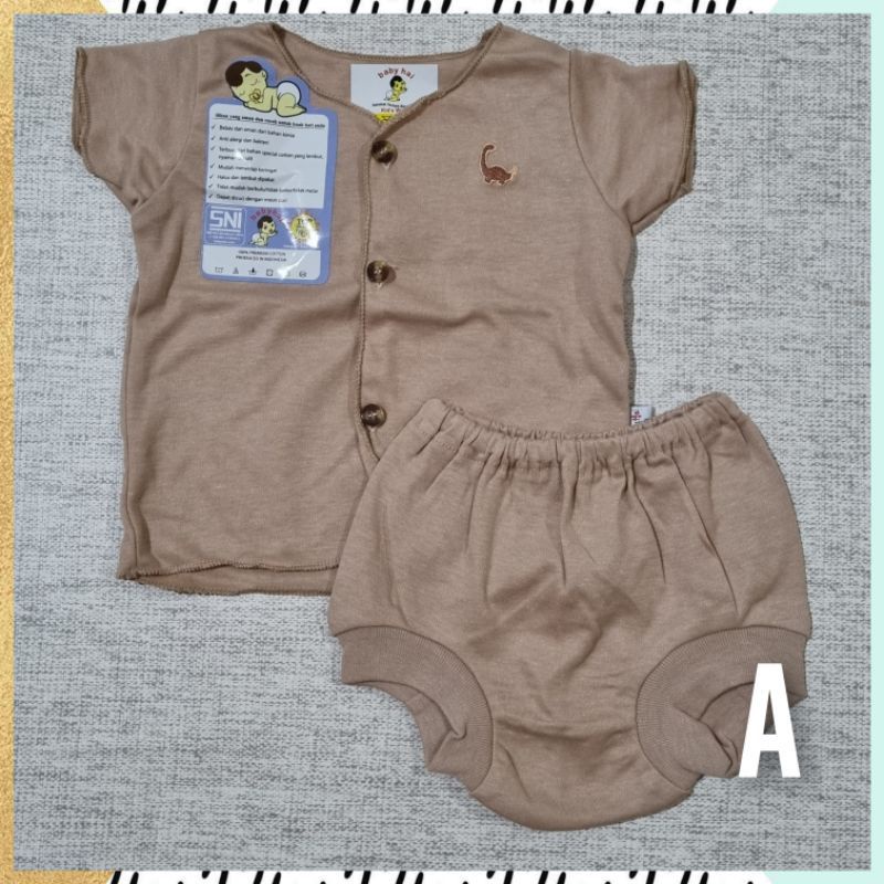 Pakaian baju bayi setelan pendek 3-6 bulan-setelan pendek bayi SNI (babyhai)