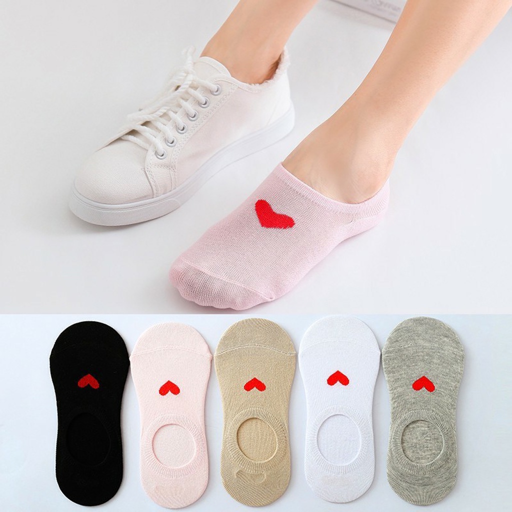 BRGUNIK Kaos Kaki Motif love Kaos Kaki Pendek Lucu Socks Fashion Wanita Korea Import R138 019