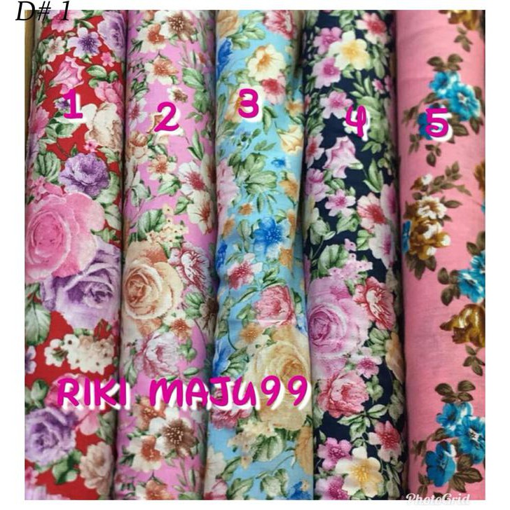 promo kain katun jepang motif bunga / bahan gamis, dress atasan terbaru
