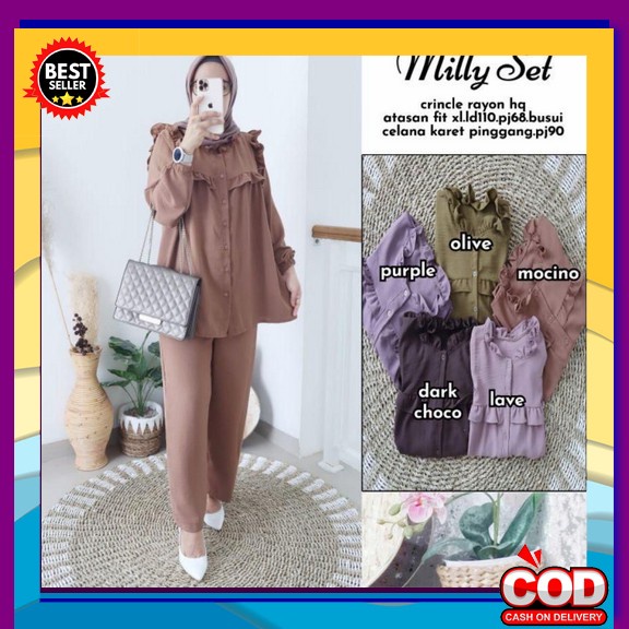 Nazwa Set Celana By Alfaro 100% ginal / One Set Setelan Celana Tuni Milly Set/Setelan Crinkle/Se