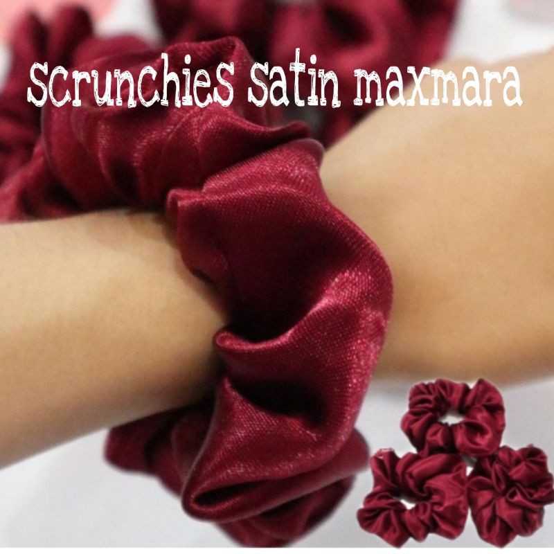 Scrunchie Scrunchies Ikat Rambut Korea Kuncir Rambut Bahan  Satin Glossy  Ikan Rambut Kecil Mini