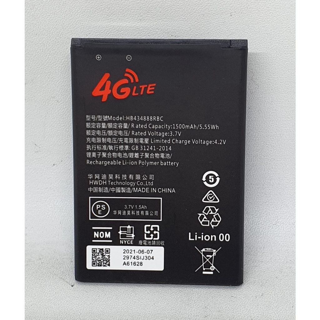 Battery Mifi E5573 E5576 E5577 E5673 Modem Wifi 4G Lte Bolt+ Telenor kapasitas 1500mAh