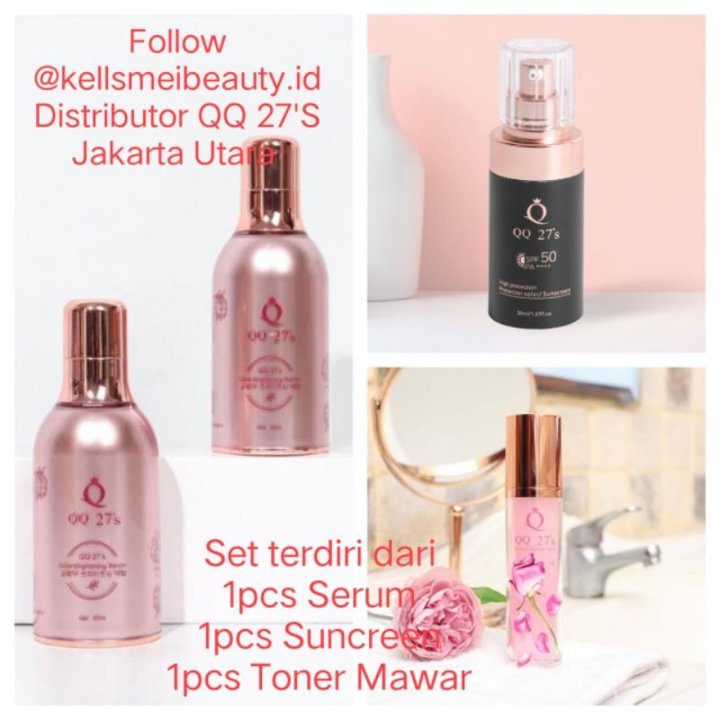 QQ 27'S Paket Serum Korea, Suncreen dan Toner Kemasan Baru ( Distributor Jakarta Utara )