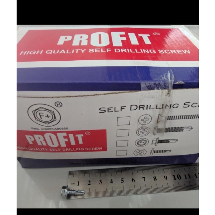 Skrup baja ringan / baut baja ringan merek profit fn uk 10 x 16 1000pc