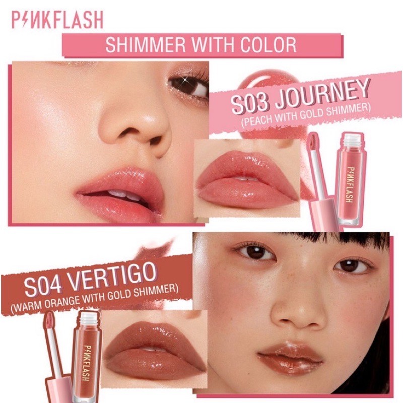 Pinkflash Ohmygloss Lip Gloss Pelembab Berkilau 11 Warna PF-L02