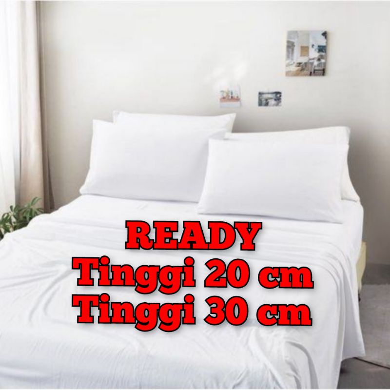 SPREI PUTIH POLOS 180X200 160X200 120X200 SEPRAI SEPREI HOMEMADE NO 1 2 3 ESTHETIC MOTIF KARAKTER HOTEL PENGINAPAN 120 160 180 KATUN ADEM