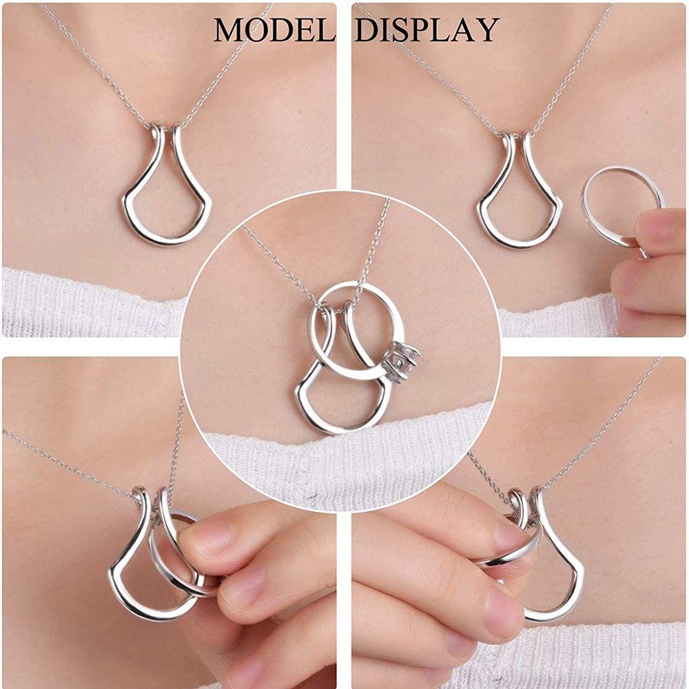 Lily U-shaped Necklace Elegan Hadiah Pertunangan Bergigi Kalung Liontin Stainless Steel