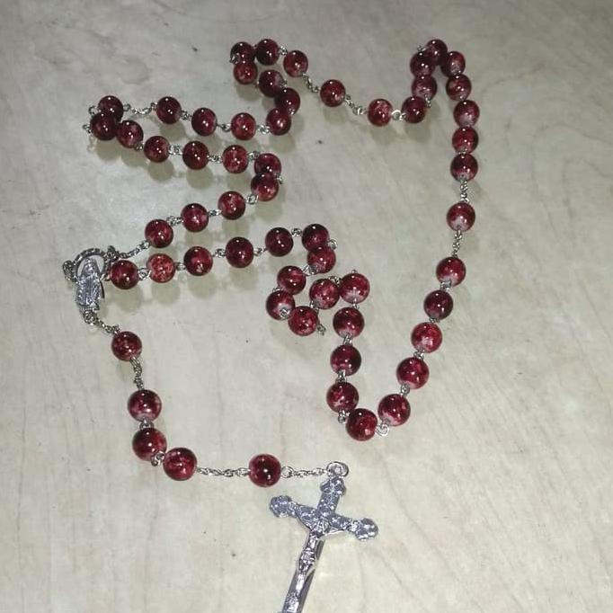 Kalung Rosario Batu Alam Pacitan Rxbp8 Warna Merah