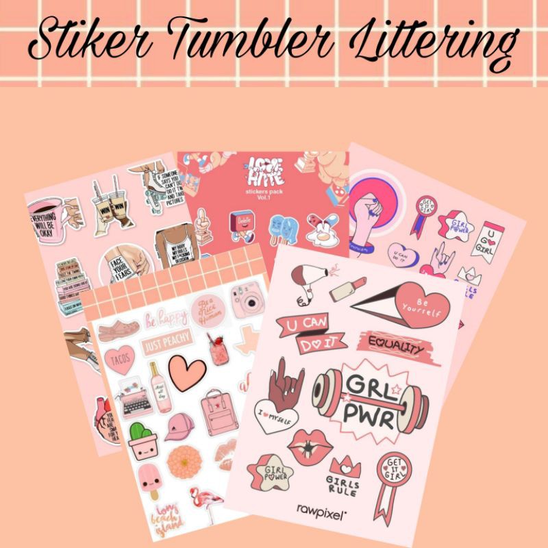 

Stiker Tumbler Asthetic/Stiker Littering Journal,Diary,Case Hp, Dll