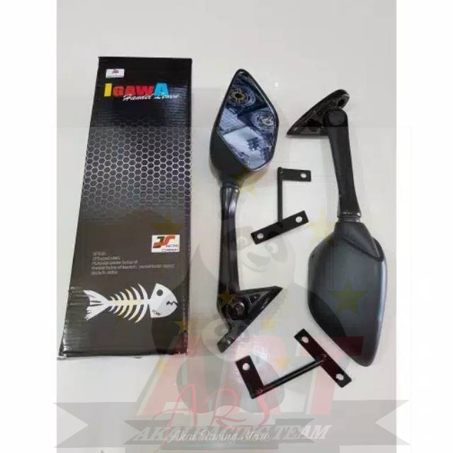 Spion R25 Tangkai Panjang Kaca Putih Dan Biru Universal Nmax R15 R25 Xmax Pcx