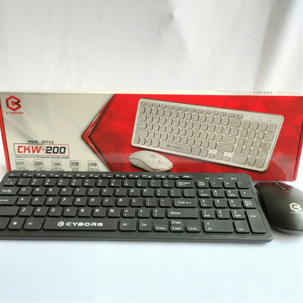 Cyborg Home Office Wireless Slim Keyboard Mouse Combo (CKW-200)