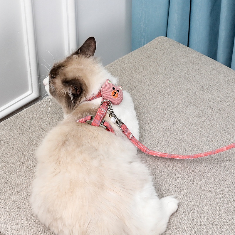 DONGWU ROMPI HARNESS + TALI TUNTUN HEWAN PELIHARAAN KUCING ANJING CAT DOG LEASH