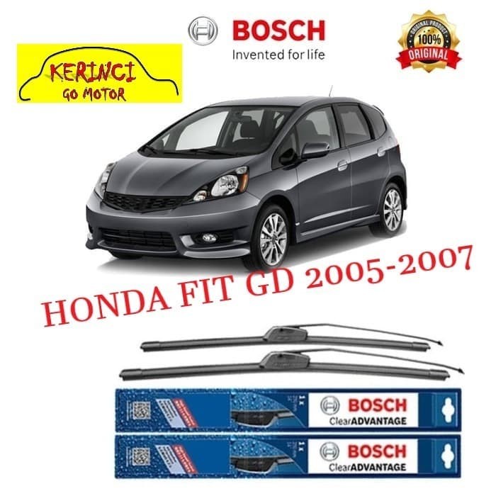 WIPER BOSCH CLEAR ADVANTAGE HONDA FIT GD 2005-2007 24&quot; &amp; 14&quot; SEPASANG