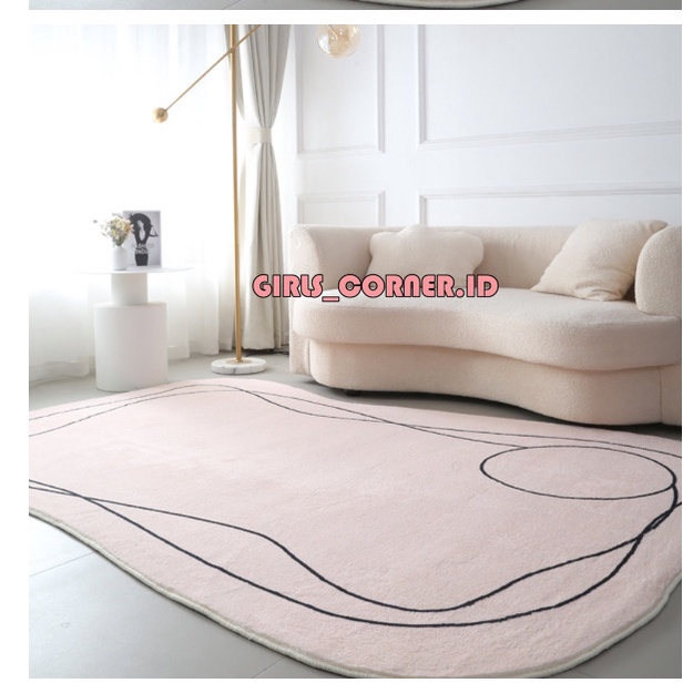 KARPET RUANG TAMU BAHAN BULU HALUS ANTI SLIP UKURAN/ 80X120 MINIMALIS MOTIF SIMPLE