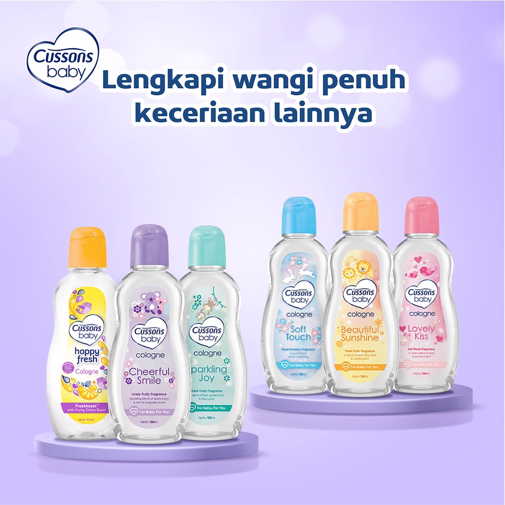 Bisa COD Cussons Baby Cologne Cheerful Smile / Lovely Kiss / Happy Fresh / Soft Touch / Sparkling Joy / Beaut