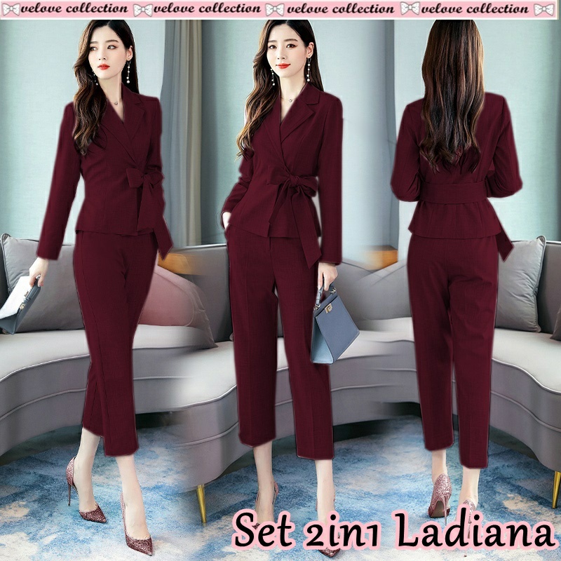 BAJU SETELAN WANITA MURAH KEKINIAN IMPORT KOREAN PREMIUM TERBARU / SETELAN KERJA WANITA KANTOR 048