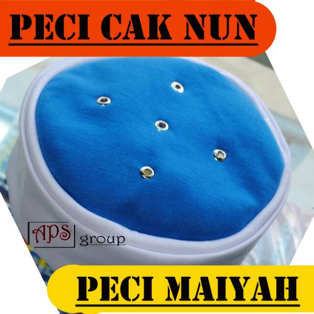 PECI MAIYAH CAK NUN PUTIH KOMBINASI BIRU ORIGINAL