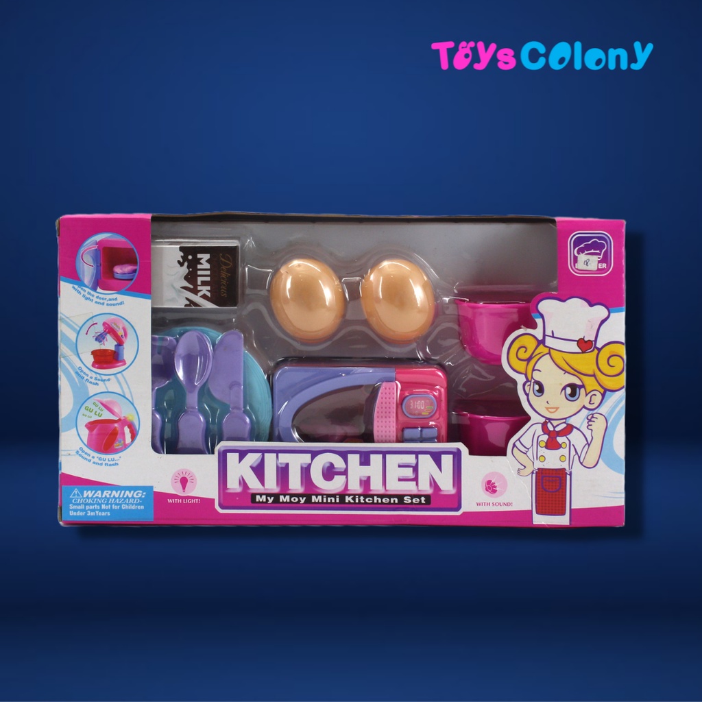 Mini Kitchen Set Tableware 8010 Oven Mainan Telur Susu dan Alat Makan