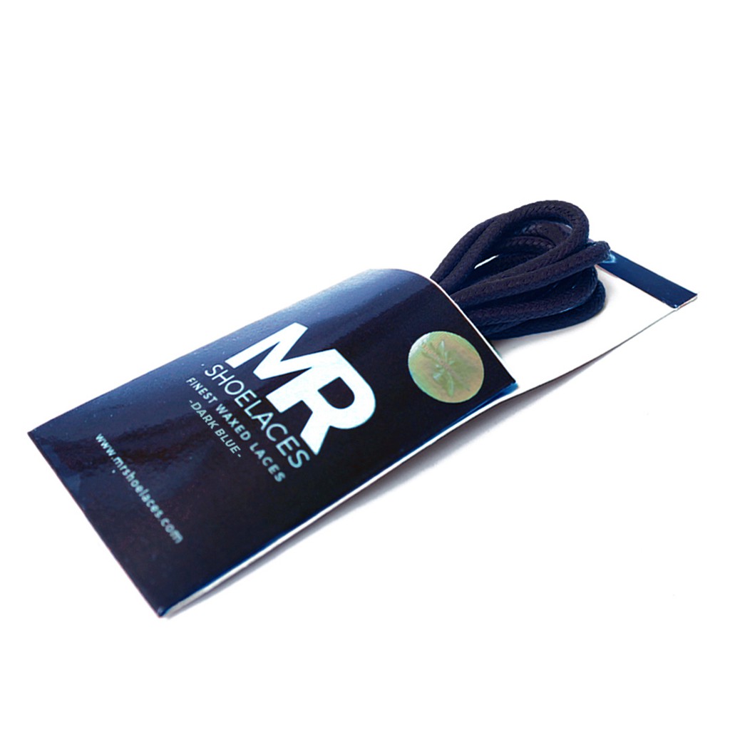 MR Shoelaces RD04 Dark Blue Biru Tua Tali Sepatu Lilin 2-3mm Bulat Round 50cm 60cm 70cm 80cm 90cm 100cm 120cm 150cm (Waxed Laces) - Premium Shoelace