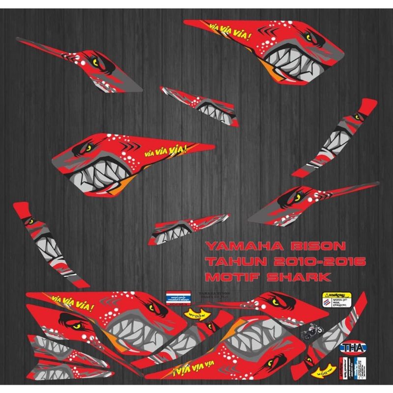 STICKER STRIPING VARIASI DECAL YAMAHA BYSON MOTIF SHARK