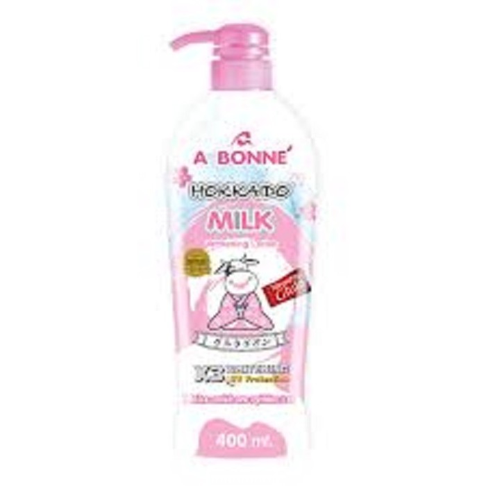 Promo RR A BONNE HOKKAIDO MILK WHITENING LOTION   LOTION ABONNE MILK 400ML BPOM Berkualitas Bagus