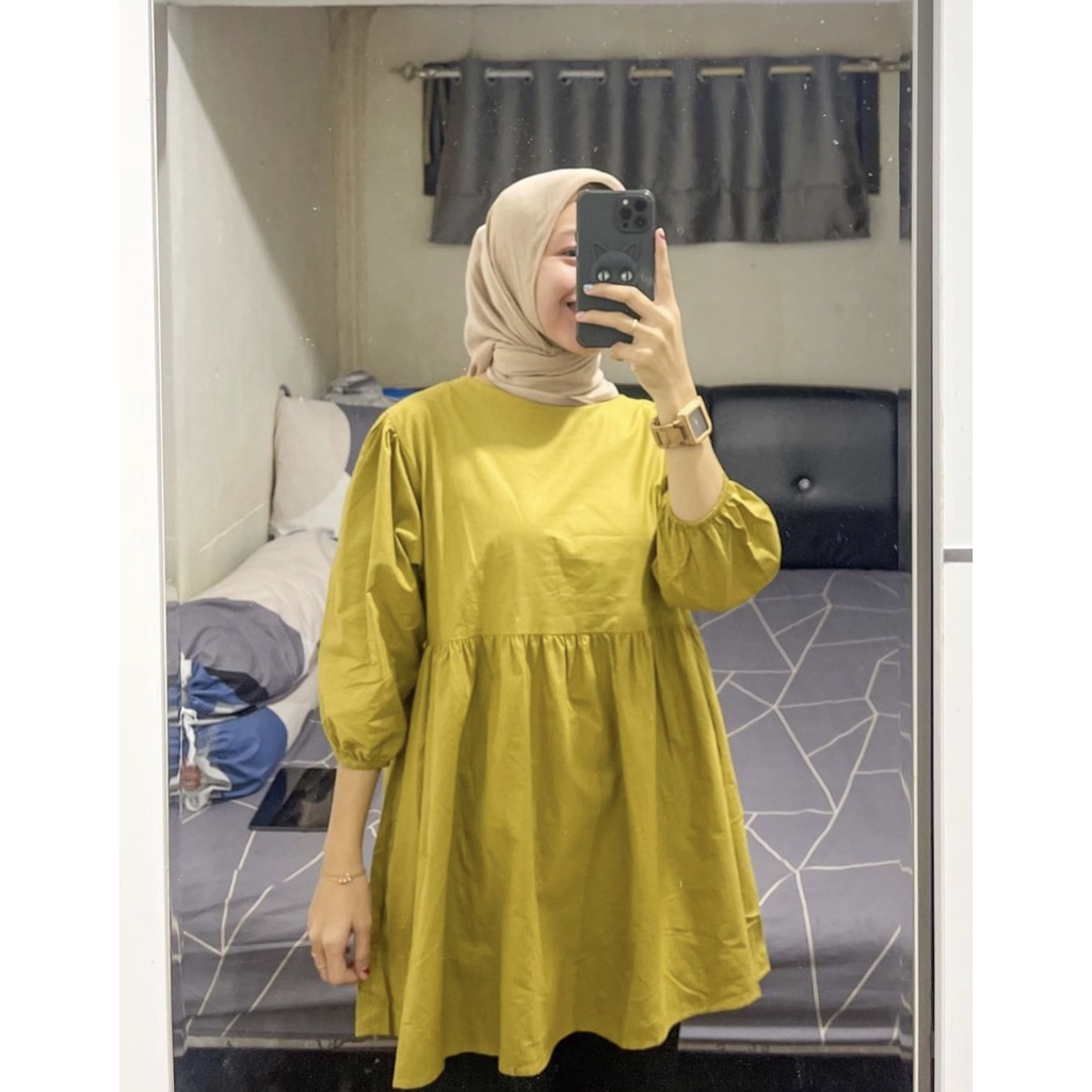 Alula Poplin Blouse Kemeja Blouse Polos Babydoll kemeja blouse katun poplin polos by DAZPROJECT