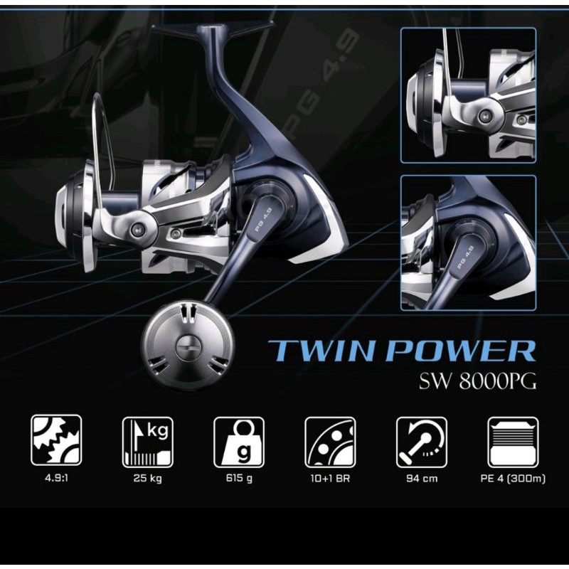 Reel Pancing Shimano Twin Power 8000PG 2021 New Inbox