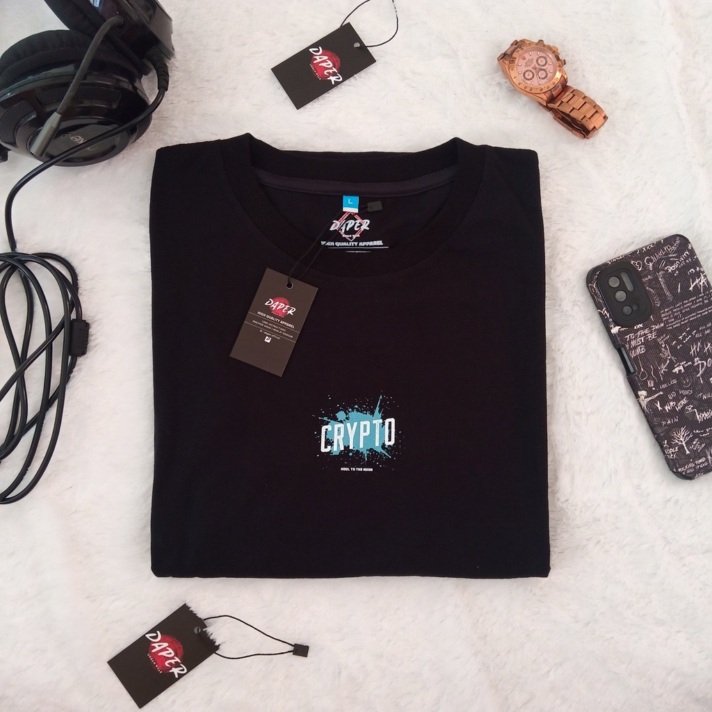 Kaos Lengan Panjang Pria Distro Motif Crypto