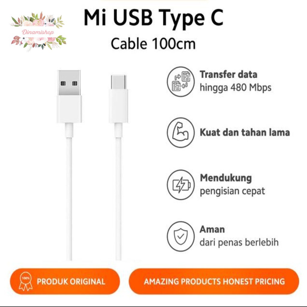 Mi9 White Xiaomi Kabel Data New Model Redmi 9a 9c Note 8 9 10 Pro Mi9 Tipe C USB DS2977