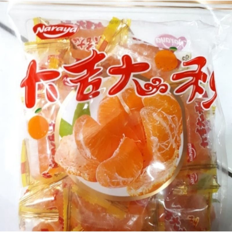 Permen jelly jeli manisan jeruk mandarin manis imlek cina Naraya Halal 500 gram