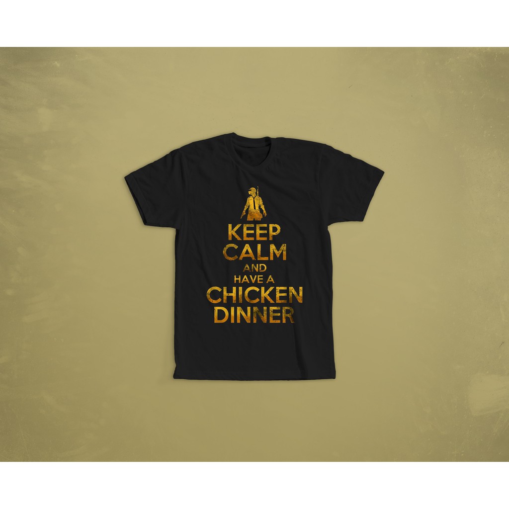 KAOS BAJU TSHIRT COMBED 30S PUBG  KEEP CALM CHICKEN DINNER