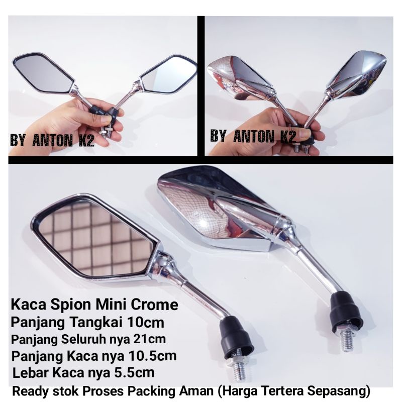 KACA SPION CROME CROM VARIASI AKSESORIS MOTOR MIO SPORTY/MIO SMILE/MIO SOUL/MIO M3/MIO Z/MIO GT/MIO 