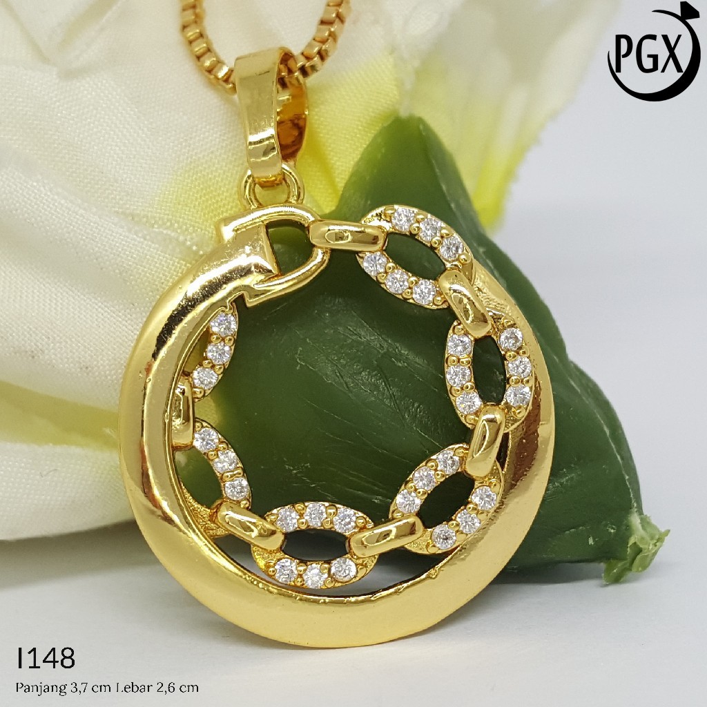 PGX Liontin Kalung Xuping Wanita Perhiasan Lapis Emas Aksesoris Fashion - I148