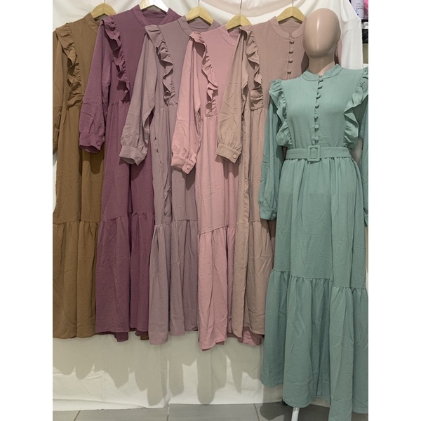 [REAL PICTURE] SR 9506 PAMELA DRESS GAMIS CRINKLE IMPORT PREMIUM KUALITAS BUTIK HARGA TERJANGKAU PUS
