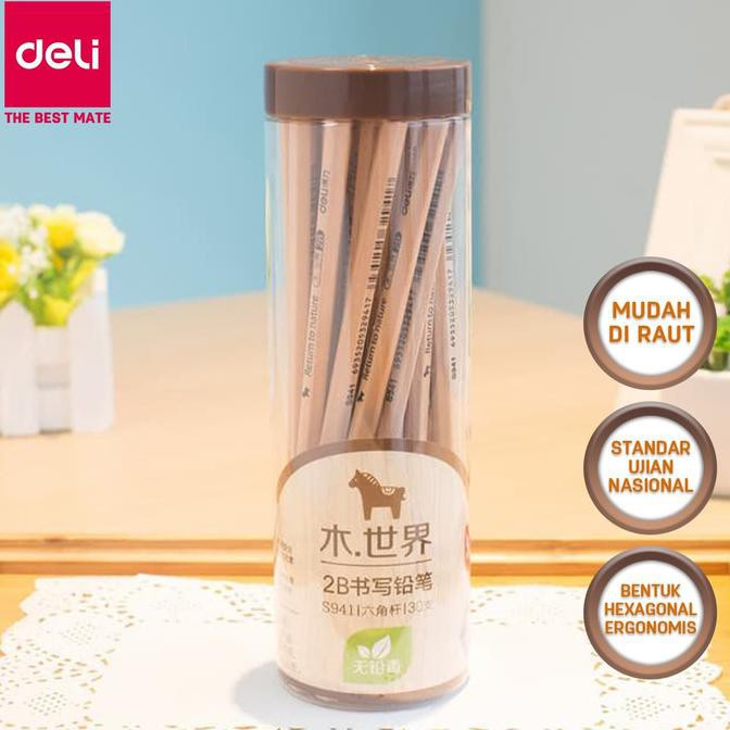 

Deli S941-2B Pensil Kayu 30 Pcs/Tube Standar Ujian Nasional Komputer