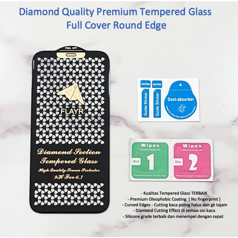 Iphone 12 / 12 PRO / 12 PRO MAX 5D DIAMOND Full Cover Best Premium Tempered Glass