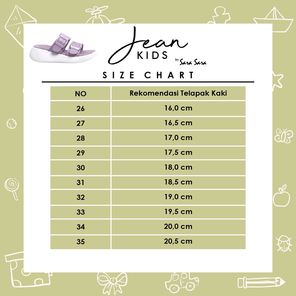 Sara Sara JEAN KIDS A Sandal Slop Anak Perempuan sandal gesper ban dua sandal empuk anak terbaru